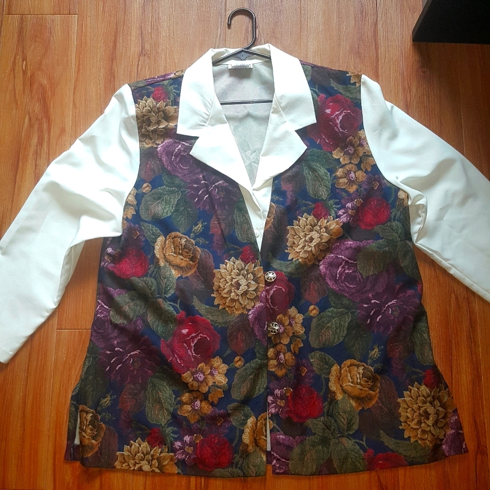 Inseparables Vintage Vested Long Sleeve Blouse